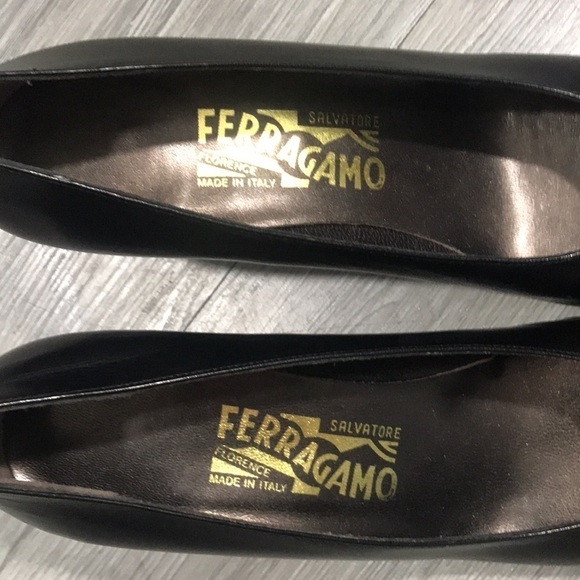 Salvatore Ferragamo Square Toe Block Heel Pumps - Picture 2 of 10